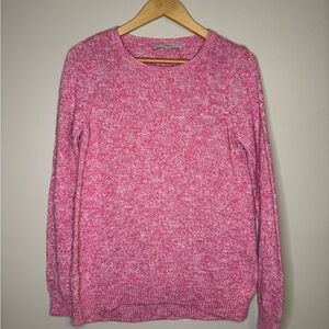 LOFT Pink Marled Crew Neck Sweater Size Small